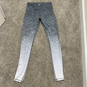 USED, just live gray, white leggings, tight, workout leggings, size M